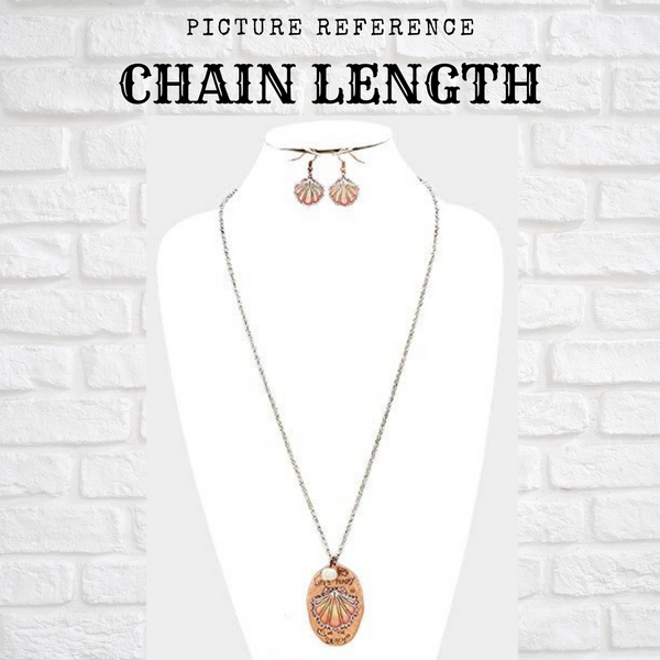 Peach Seashell 'Life's Peachy At The Beach' Pendant (Necklace & Earrings) Set