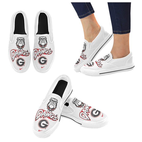 Women's Slip-on Canvas Shoes (UGA Dawgs)