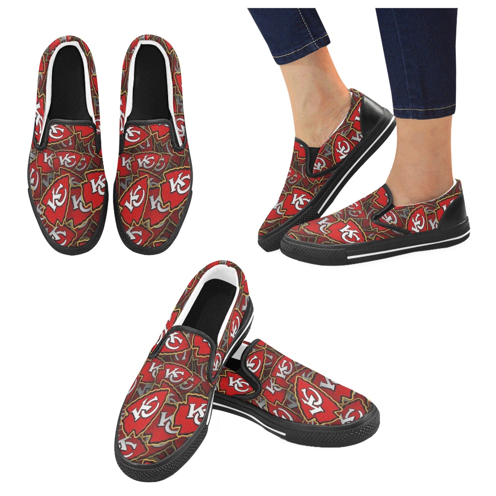 Women's Slip-on Canvas Shoes (Chiefs Red)