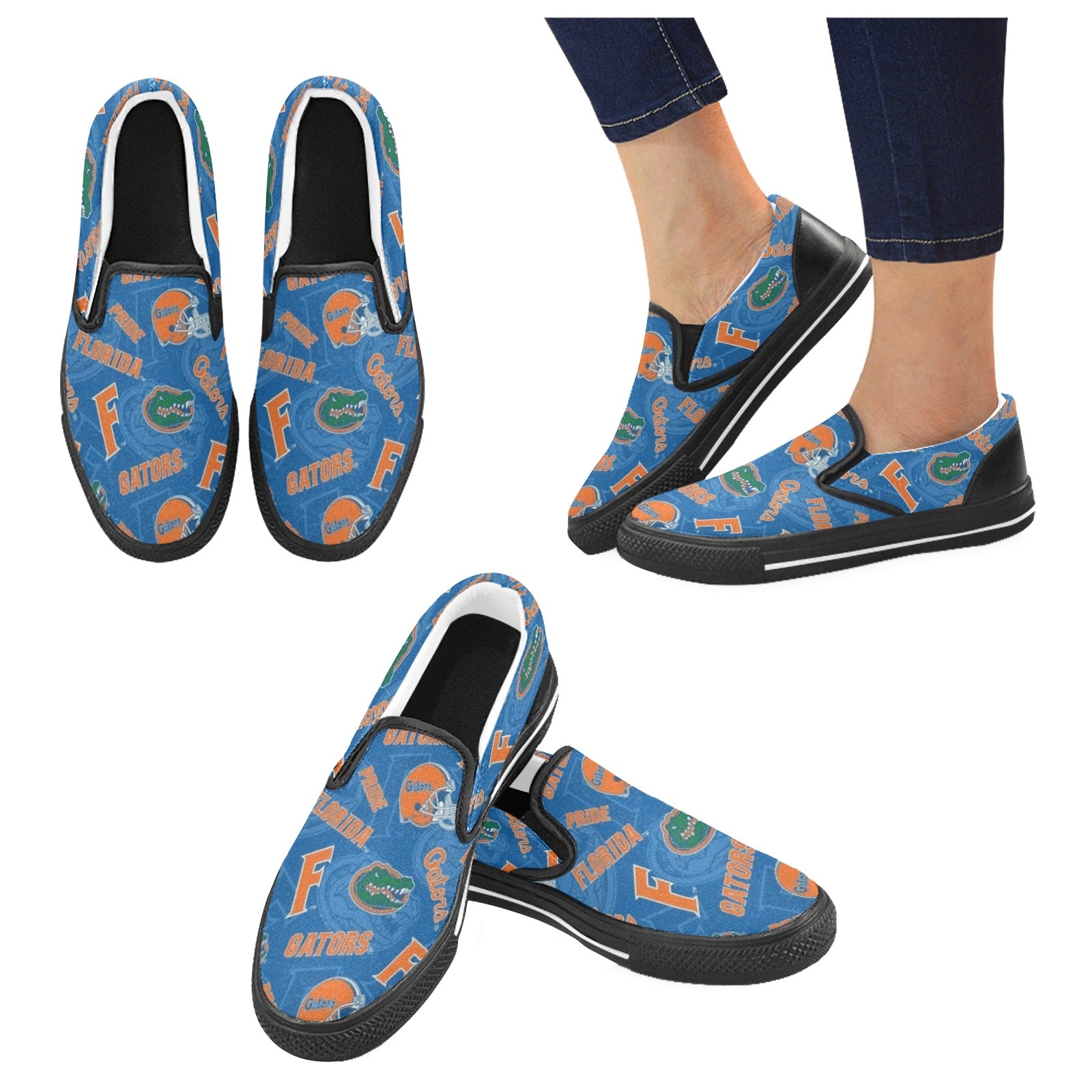 Women's Slip-on Canvas Shoes (Gators Blue)