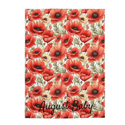 Birth Month Flower (August) Velveteen Plush Blanket