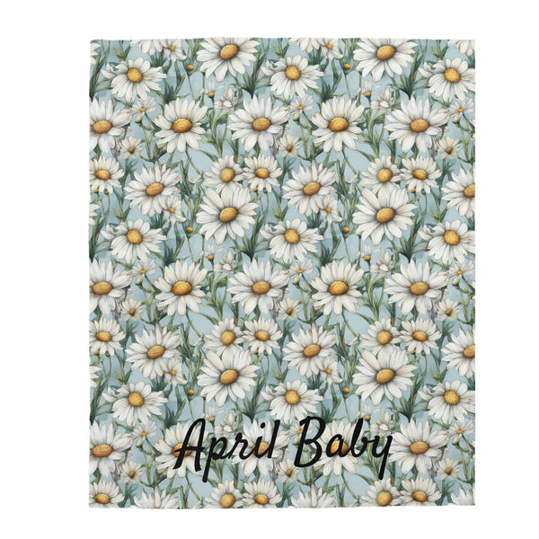 Birth Month Flower (April) Velveteen Plush Blanket