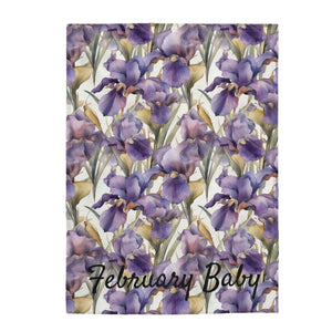 Birth Month Flower (February) Velveteen Plush Blanket