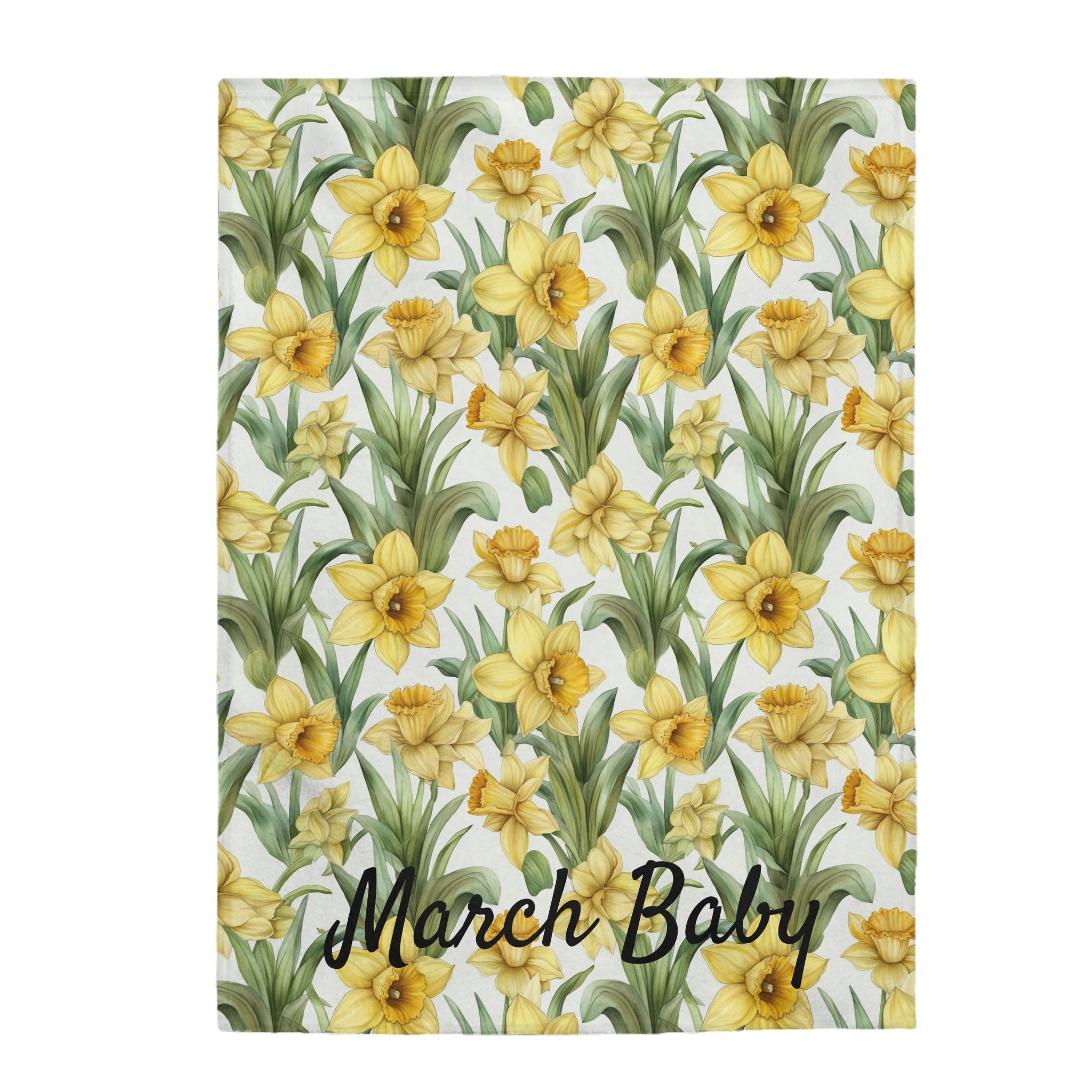 Birth Month Flower (March) Velveteen Plush Blanket