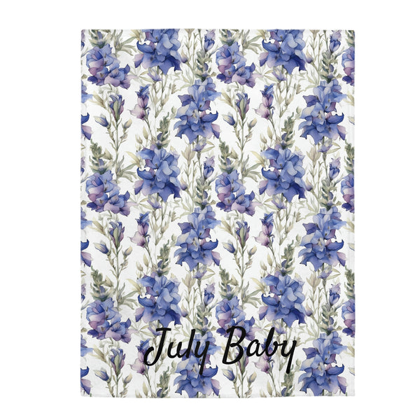 Birth Month Flower (July) Velveteen Plush Blanket