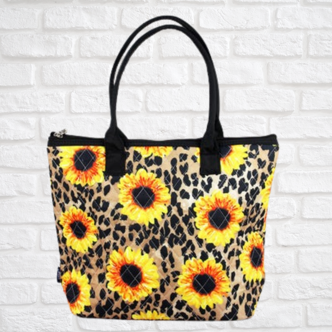 Sunflower Leopard Quilted Shoulder Bag