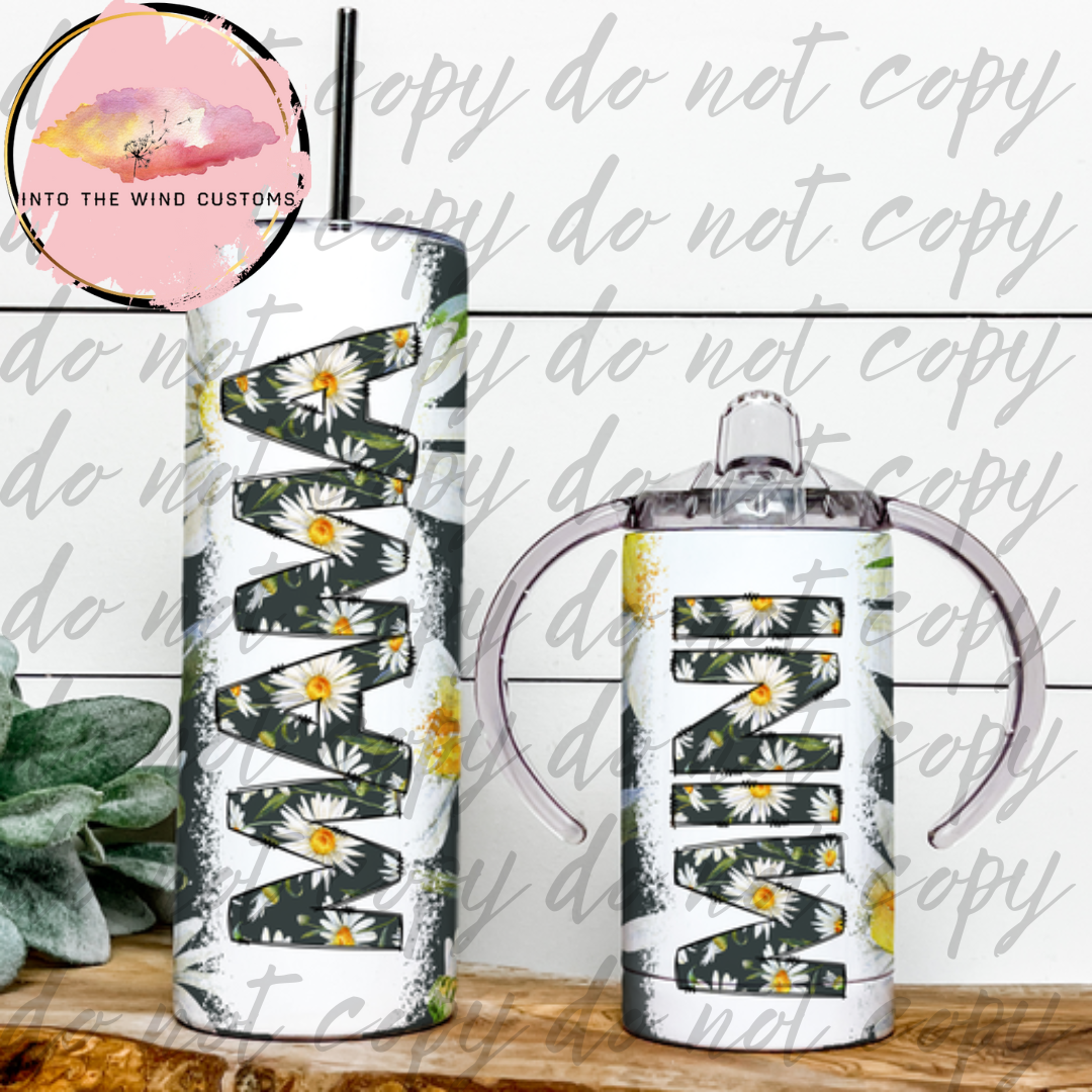 Mama & Mini "GROW WITH ME CUP" Tumbler Set (Daisies)