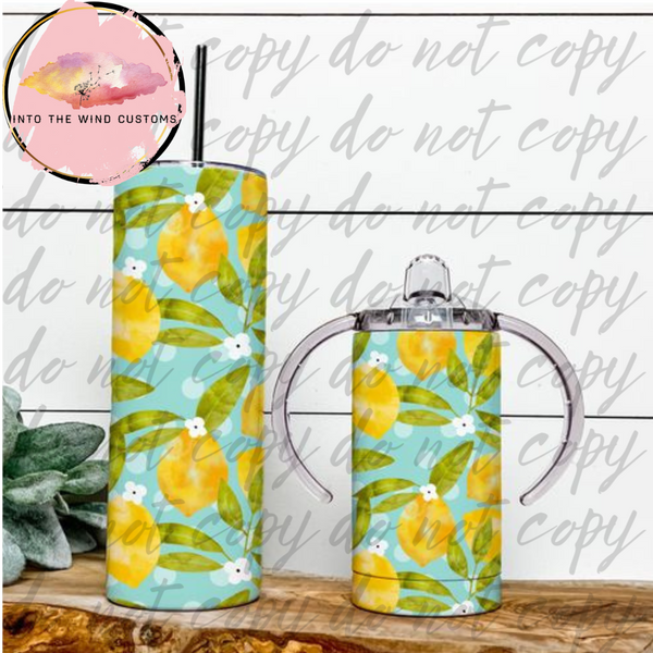 Mama & Mini "GROW WITH ME CUP" Tumbler Set (Lemon Blue)