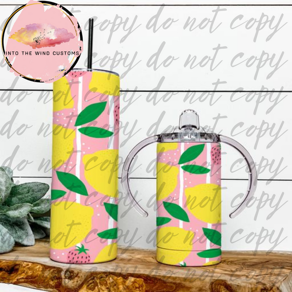 Mama & Mini "GROW WITH ME CUP" Tumbler Set (Lemon Pink)