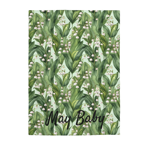 Birth Month Flower (May) Velveteen Plush Blanket