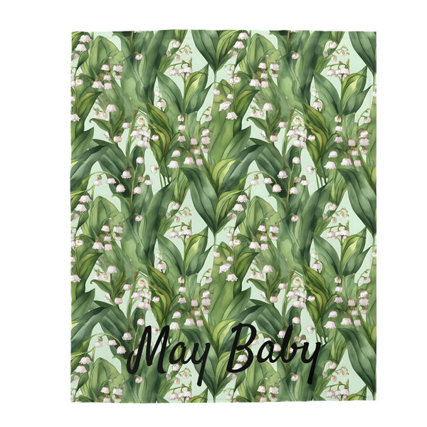 Birth Month Flower (May) Velveteen Plush Blanket