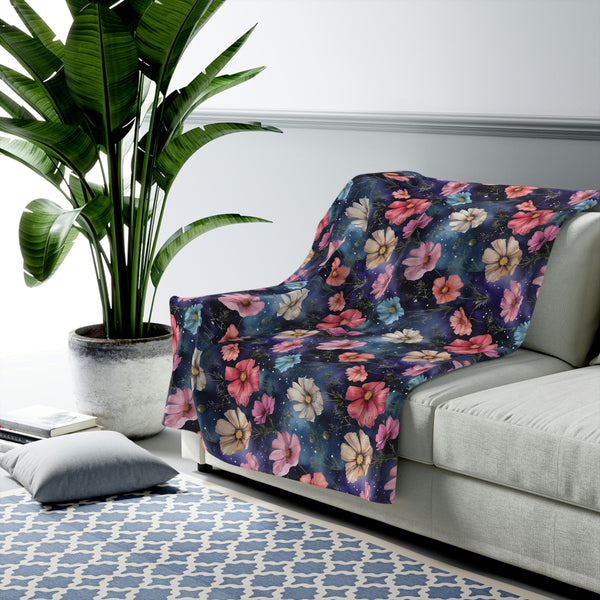 Birth Month Flower (October) Velveteen Plush Blanket