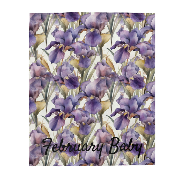 Birth Month Flower (February) Velveteen Plush Blanket