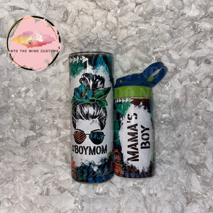 Dinosaur Boy Mom & Mama's Boy Tumbler Set