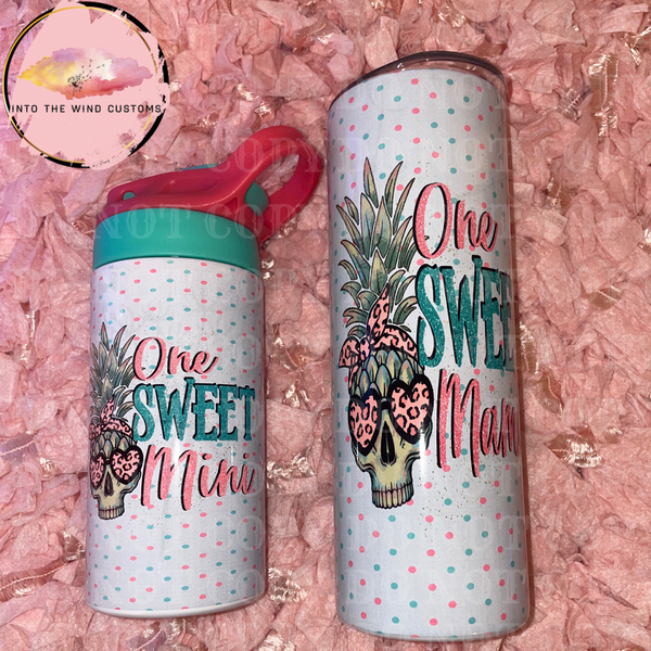 One Sweet Mama & Mini Skull Pineapple Tumbler Set