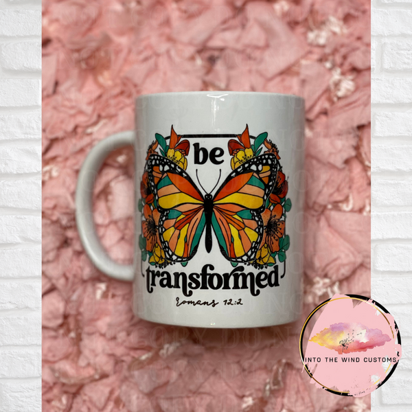 Romans 12:2 Be Transformed Butterfly Mug