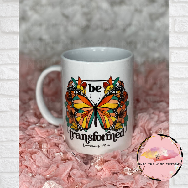 Romans 12:2 Be Transformed Butterfly Mug