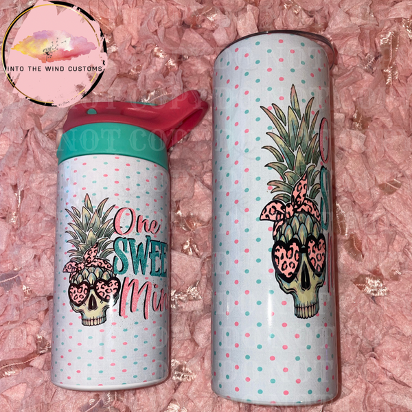 One Sweet Mama & Mini Skull Pineapple Tumbler Set