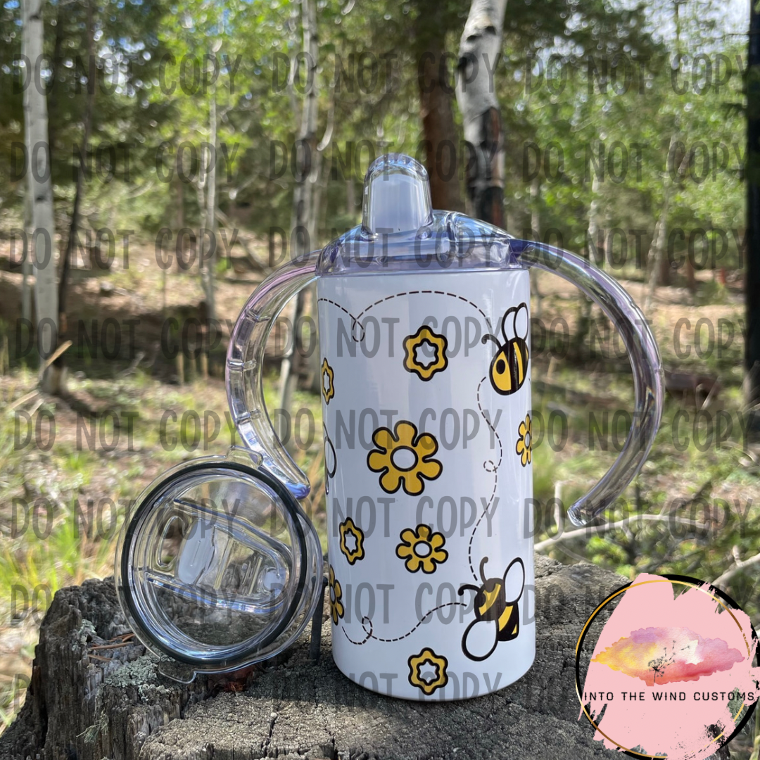 Bumblebee & Yellow Flowers (2in1 Sippy Cup)