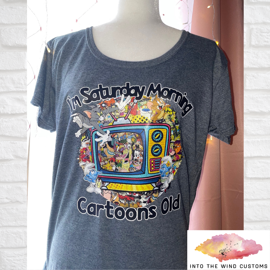 RTS Saturday Morning Cartoons Old (Ladies Scoop Neck)