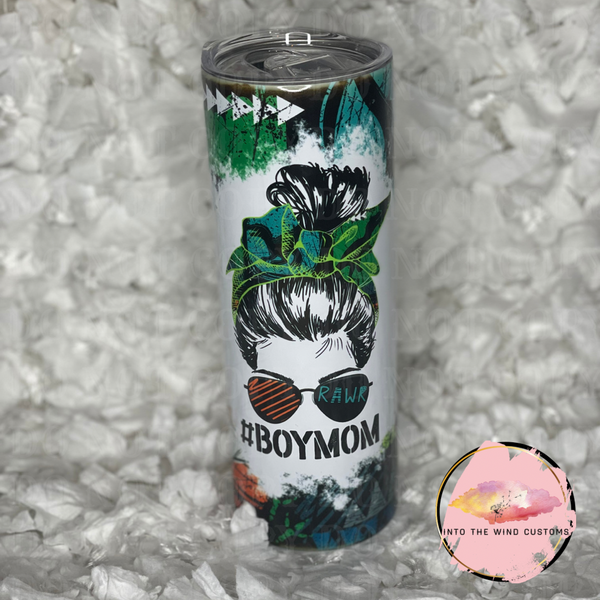 Boy Mom Dinosaur Tumbler