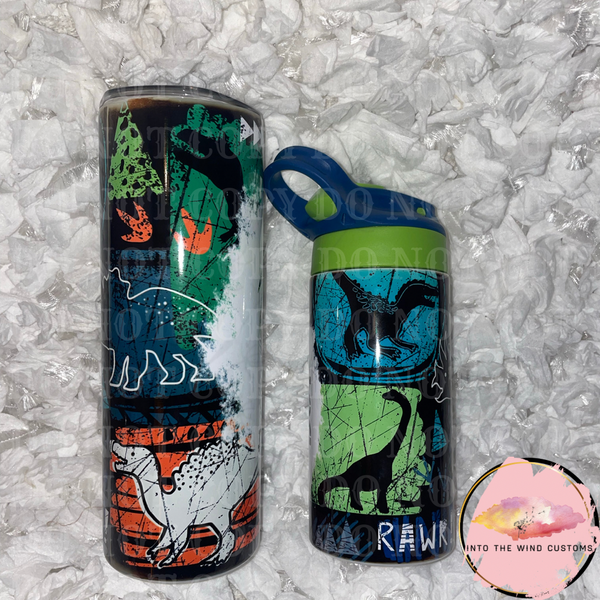 Dinosaur Boy Mom & Mama's Boy Tumbler Set